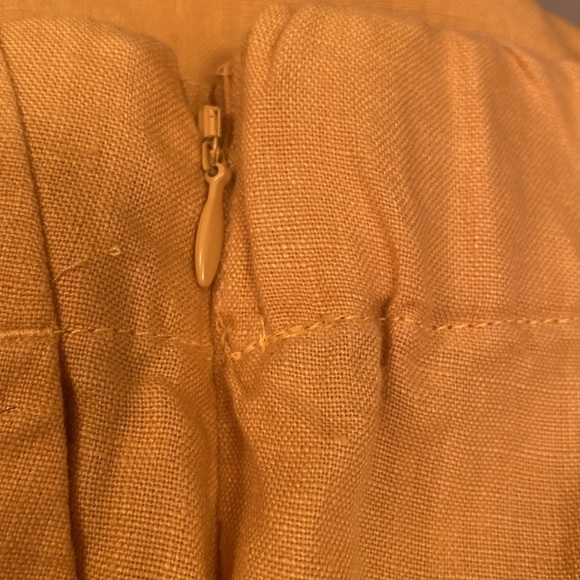 J Jill Love Linen Wide Leg Cropped Pants Butter Yellow Size LARGE - Picture 7 of 10